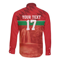 Custom Guadelope Football Long Sleeve Button Shirt Basse Terre Red Style