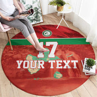 Custom Guadelope Football Round Carpet Basse Terre Red Style