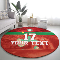 Custom Guadelope Football Round Carpet Basse Terre Red Style
