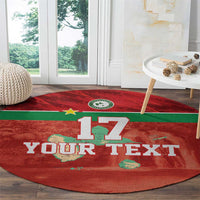 Custom Guadelope Football Round Carpet Basse Terre Red Style