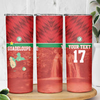 Custom Guadelope Football Skinny Tumbler Basse Terre Red Style