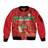 Custom Guadelope Football Sleeve Zip Bomber Jacket Basse Terre Red Style