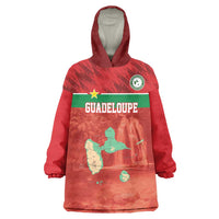 Custom Guadelope Football Wearable Blanket Hoodie Basse Terre Red Style