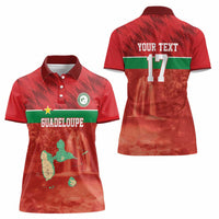 Custom Guadelope Football Women Polo Shirt Basse Terre Red Style