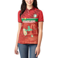 Custom Guadelope Football Women Polo Shirt Basse Terre Red Style