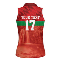 Custom Guadelope Football Women Sleeveless Polo Shirt Basse Terre Red Style