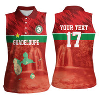 Custom Guadelope Football Women Sleeveless Polo Shirt Basse Terre Red Style