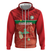 Custom Guadelope Football Zip Hoodie Basse Terre Red Style