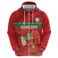 Custom Guadelope Football Zip Hoodie Basse Terre Red Style