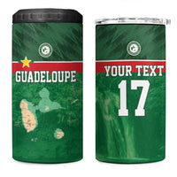 Custom Guadelope Football 4 in 1 Can Cooler Tumbler Basse Terre Green Style