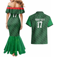 Custom Guadelope Football Couples Matching Mermaid Dress and Hawaiian Shirt Basse Terre Green Style