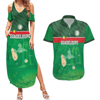Custom Guadelope Football Couples Matching Summer Maxi Dress and Hawaiian Shirt Basse Terre Green Style