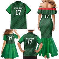 Custom Guadelope Football Family Matching Mermaid Dress and Hawaiian Shirt Basse Terre Green Style