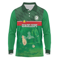 Custom Guadelope Football Long Sleeve Polo Shirt Basse Terre Green Style