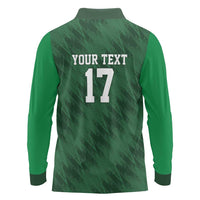 Custom Guadelope Football Long Sleeve Polo Shirt Basse Terre Green Style