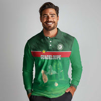 Custom Guadelope Football Long Sleeve Polo Shirt Basse Terre Green Style