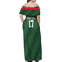 Custom Guadelope Football Off Shoulder Maxi Dress Basse Terre Green Style
