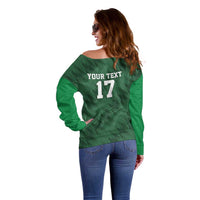 Custom Guadelope Football Off Shoulder Sweater Basse Terre Green Style