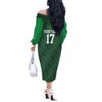 Custom Guadelope Football Off The Shoulder Long Sleeve Dress Basse Terre Green Style
