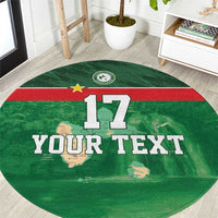 Custom Guadelope Football Round Carpet Basse Terre Green Style