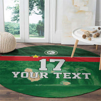 Custom Guadelope Football Round Carpet Basse Terre Green Style