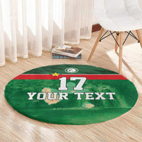 Custom Guadelope Football Round Carpet Basse Terre Green Style