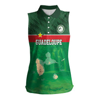 Custom Guadelope Football Women Sleeveless Polo Shirt Basse Terre Green Style