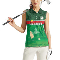 Custom Guadelope Football Women Sleeveless Polo Shirt Basse Terre Green Style