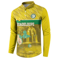Custom Guadelope Football Button Sweatshirt Basse Terre Yellow Style