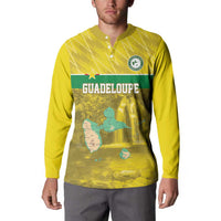 Custom Guadelope Football Button Sweatshirt Basse Terre Yellow Style