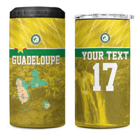 Custom Guadelope Football 4 in 1 Can Cooler Tumbler Basse Terre Yellow Style