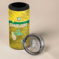 Custom Guadelope Football 4 in 1 Can Cooler Tumbler Basse Terre Yellow Style