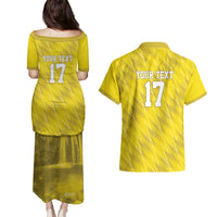 Custom Guadelope Football Couples Matching Puletasi and Hawaiian Shirt Basse Terre Yellow Style