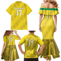 Custom Guadelope Football Family Matching Mermaid Dress and Hawaiian Shirt Basse Terre Yellow Style