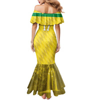 Custom Guadelope Football Family Matching Mermaid Dress and Hawaiian Shirt Basse Terre Yellow Style
