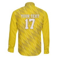 Custom Guadelope Football Family Matching Off The Shoulder Long Sleeve Dress and Hawaiian Shirt Basse Terre Yellow Style