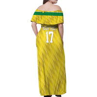 Custom Guadelope Football Family Matching Off Shoulder Maxi Dress and Hawaiian Shirt Basse Terre Yellow Style