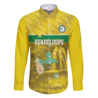 Custom Guadelope Football Family Matching Puletasi and Hawaiian Shirt Basse Terre Yellow Style