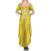 Custom Guadelope Football Family Matching Summer Maxi Dress and Hawaiian Shirt Basse Terre Yellow Style