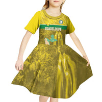 Custom Guadelope Football Kid Short Sleeve Dress Basse Terre Yellow Style