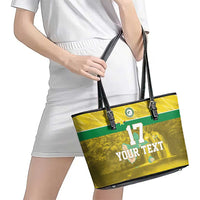 Custom Guadelope Football Leather Tote Bag Basse Terre Yellow Style