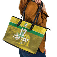 Custom Guadelope Football Leather Tote Bag Basse Terre Yellow Style