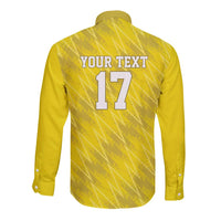 Custom Guadelope Football Long Sleeve Button Shirt Basse Terre Yellow Style