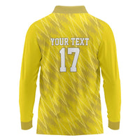 Custom Guadelope Football Long Sleeve Polo Shirt Basse Terre Yellow Style