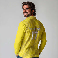 Custom Guadelope Football Long Sleeve Polo Shirt Basse Terre Yellow Style