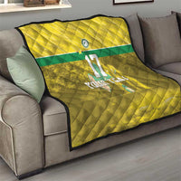 Custom Guadelope Football Quilt Basse Terre Yellow Style