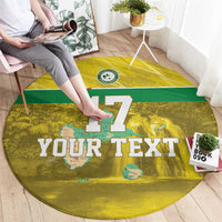 Custom Guadelope Football Round Carpet Basse Terre Yellow Style