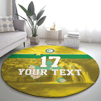 Custom Guadelope Football Round Carpet Basse Terre Yellow Style