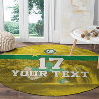Custom Guadelope Football Round Carpet Basse Terre Yellow Style