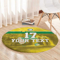 Custom Guadelope Football Round Carpet Basse Terre Yellow Style